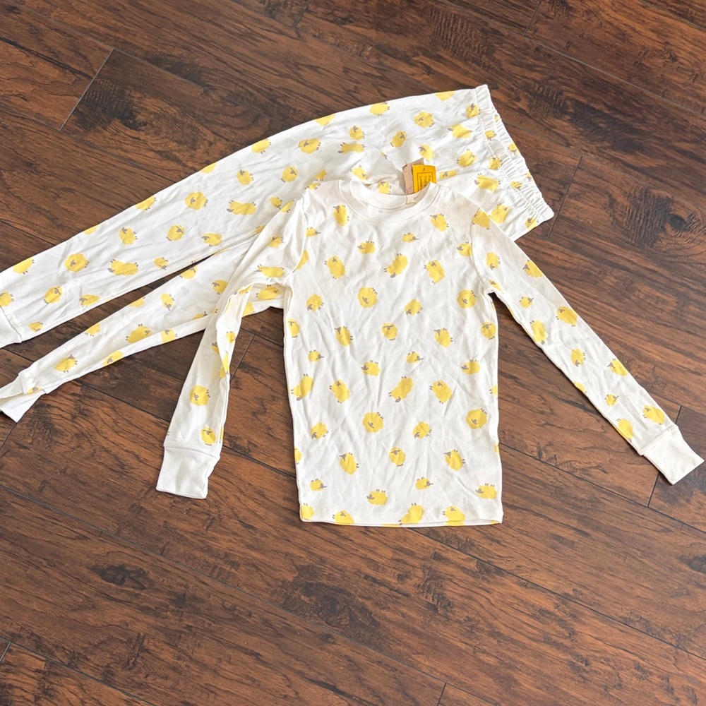 Kids Yellow Chick Print Long Sleeve Top - White